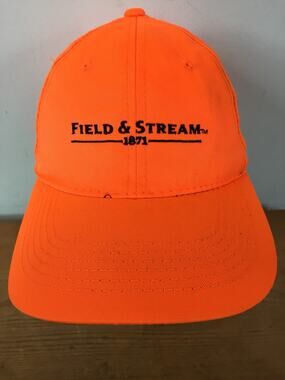 Field & Stream Magazine Neon Hunter Orange Adjustable Snap Back Baseball Hat Cap
